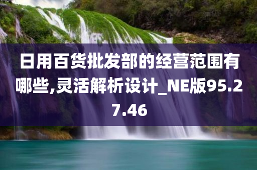 日用百货批发部的经营范围有哪些,灵活解析设计_NE版95.27.46