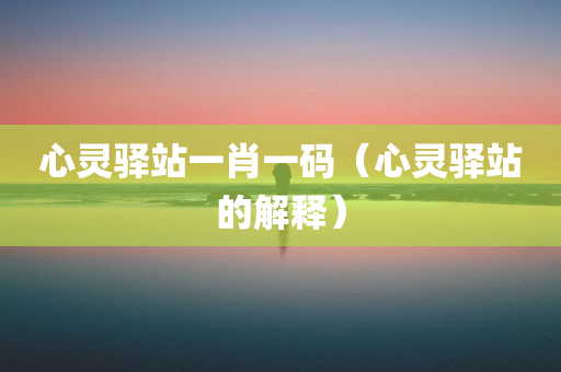 心灵驿站一肖一码（心灵驿站的解释）