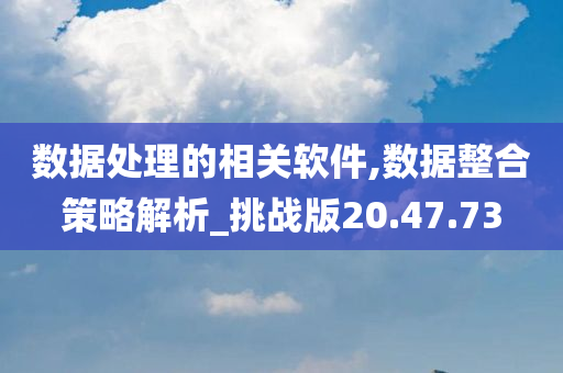 数据处理的相关软件,数据整合策略解析_挑战版20.47.73