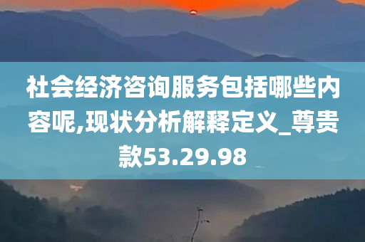 社会经济咨询服务包括哪些内容呢,现状分析解释定义_尊贵款53.29.98