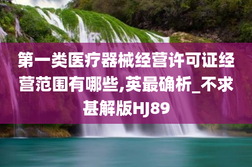 第一类医疗器械经营许可证经营范围有哪些,英最确析_不求甚解版HJ89