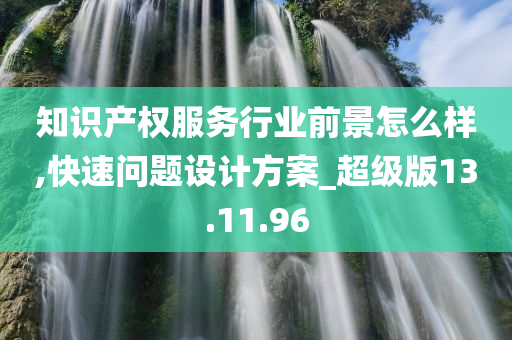 知识产权服务行业前景怎么样,快速问题设计方案_超级版13.11.96