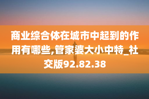 商业综合体在城市中起到的作用有哪些,管家婆大小中特_社交版92.82.38