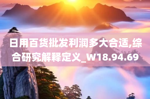 日用百货批发利润多大合适,综合研究解释定义_W18.94.69