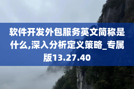 软件开发外包服务英文简称是什么,深入分析定义策略_专属版13.27.40