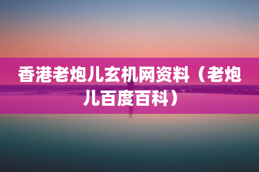 香港老炮儿玄机网资料（老炮儿百度百科）