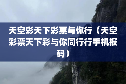 天空彩天下彩票与你行（天空彩票天下彩与你同行行手机报码）