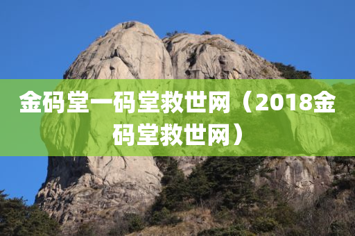 金码堂一码堂救世网（2018金码堂救世网）