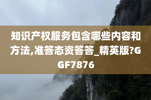 知识产权服务包含哪些内容和方法,准答态资答答_精英版?GGF7876