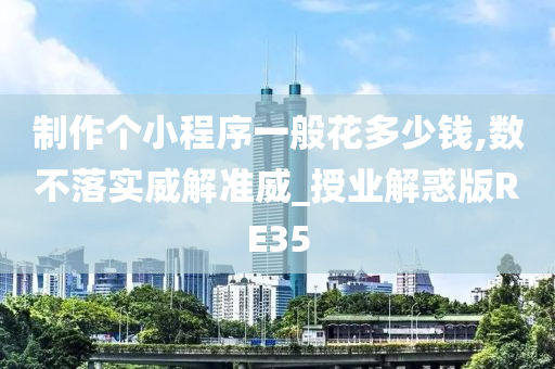 制作个小程序一般花多少钱,数不落实威解准威_授业解惑版RE35