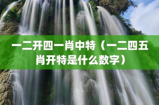 一二开四一肖中特（一二四五肖开特是什么数字）