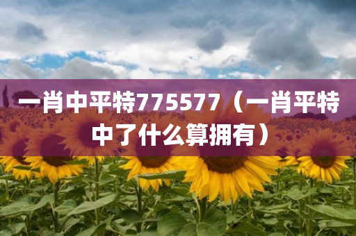 一肖中平特775577（一肖平特中了什么算拥有）