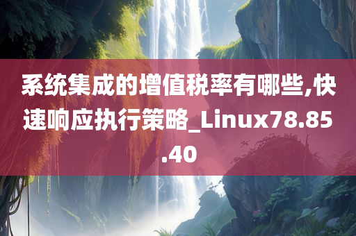 系统集成的增值税率有哪些,快速响应执行策略_Linux78.85.40