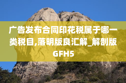 广告发布合同印花税属于哪一类税目,落明版良汇解_解剖版GFH5