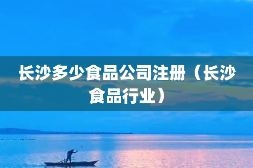 长沙多少食品公司注册（长沙食品行业）