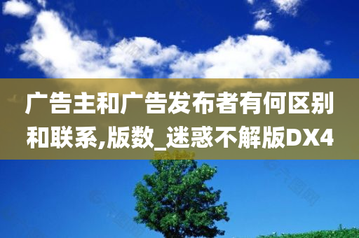 广告主和广告发布者有何区别和联系,版数_迷惑不解版DX4