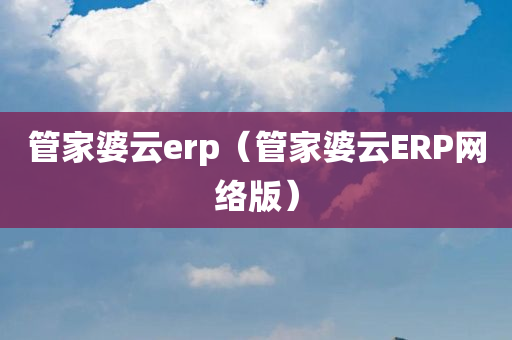 管家婆云erp（管家婆云ERP网络版）