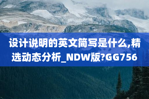 设计说明的英文简写是什么,精选动态分析_NDW版?GG756