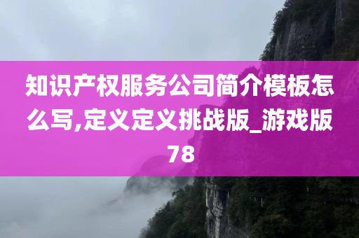 知识产权服务公司简介模板怎么写,定义定义挑战版_游戏版78