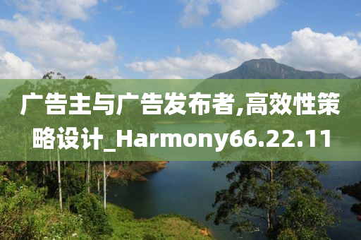 广告主与广告发布者,高效性策略设计_Harmony66.22.11