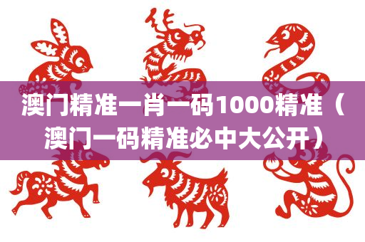 澳门精准一肖一码1000精准（澳门一码精准必中大公开）