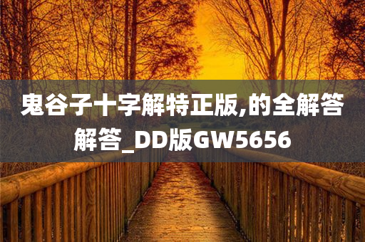 鬼谷子十字解特正版,的全解答解答_DD版GW5656