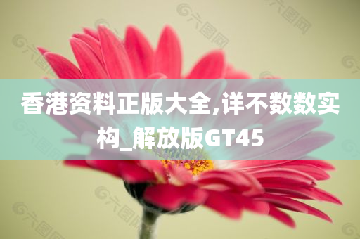 香港资料正版大全,详不数数实构_解放版GT45