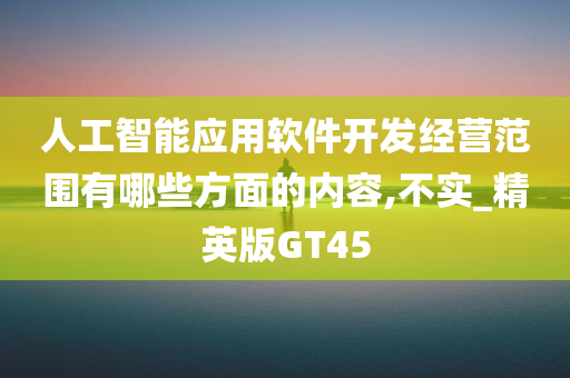 人工智能应用软件开发经营范围有哪些方面的内容,不实_精英版GT45