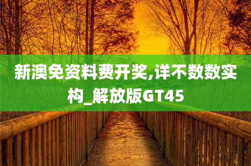 新澳免资料费开奖,详不数数实构_解放版GT45