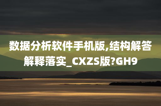 数据分析软件手机版,结构解答解释落实_CXZS版?GH9