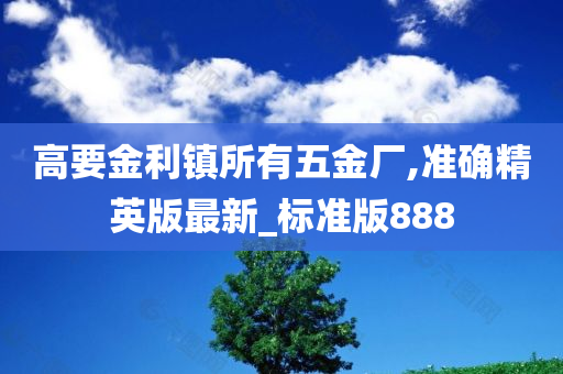 高要金利镇所有五金厂,准确精英版最新_标准版888