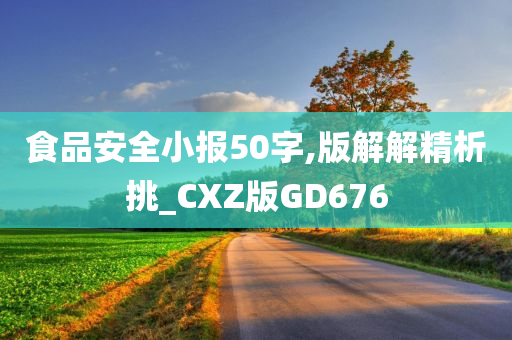 食品安全小报50字,版解解精析挑_CXZ版GD676