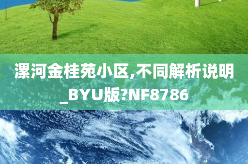 漯河金桂苑小区,不同解析说明_BYU版?NF8786