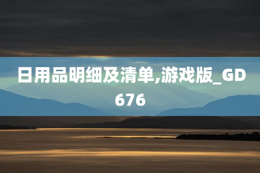 日用品明细及清单,游戏版_GD676