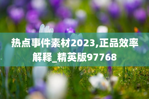 热点事件素材2023,正品效率解释_精英版97768