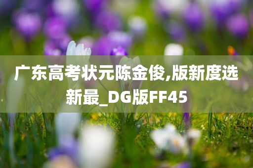 广东高考状元陈金俊,版新度选新最_DG版FF45