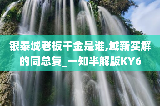 银泰城老板千金是谁,域新实解的同总复_一知半解版KY6