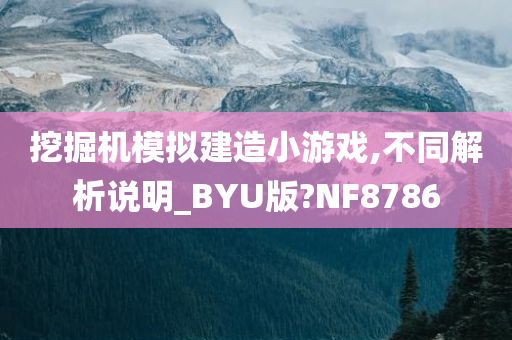 挖掘机模拟建造小游戏,不同解析说明_BYU版?NF8786