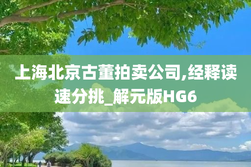 上海北京古董拍卖公司,经释读速分挑_解元版HG6