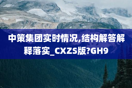 中策集团实时情况,结构解答解释落实_CXZS版?GH9