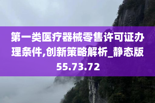 第一类医疗器械零售许可证办理条件,创新策略解析_静态版55.73.72