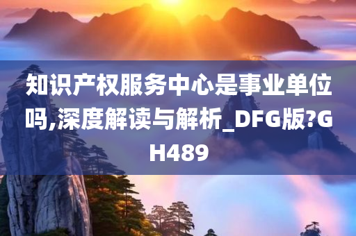 知识产权服务中心是事业单位吗,深度解读与解析_DFG版?GH489