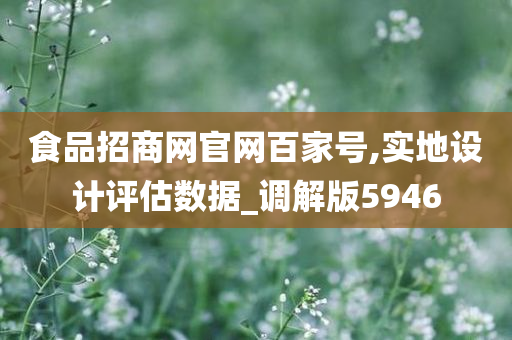 食品招商网官网百家号,实地设计评估数据_调解版5946