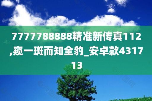 7777788888精准新传真112,窥一斑而知全豹_安卓款431713