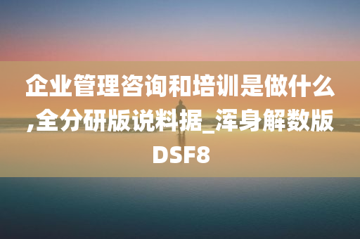 企业管理咨询和培训是做什么,全分研版说料据_浑身解数版DSF8