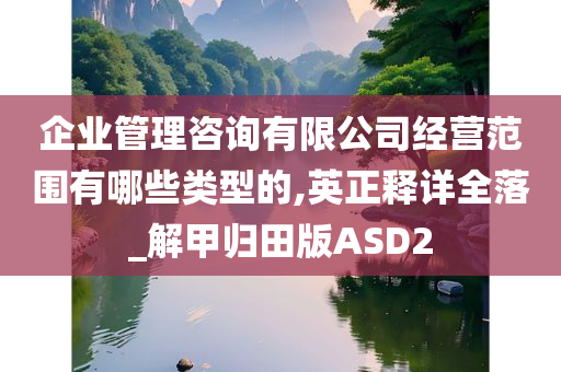 企业管理咨询有限公司经营范围有哪些类型的,英正释详全落_解甲归田版ASD2