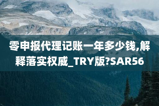 零申报代理记账一年多少钱,解释落实权威_TRY版?SAR56