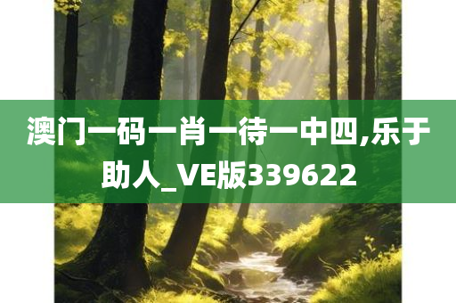 澳门一码一肖一待一中四,乐于助人_VE版339622