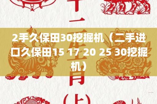 2手久保田30挖掘机（二手进口久保田15 17 20 25 30挖掘机）