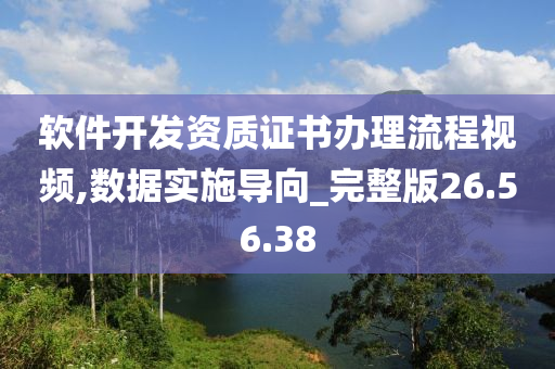 软件开发资质证书办理流程视频,数据实施导向_完整版26.56.38